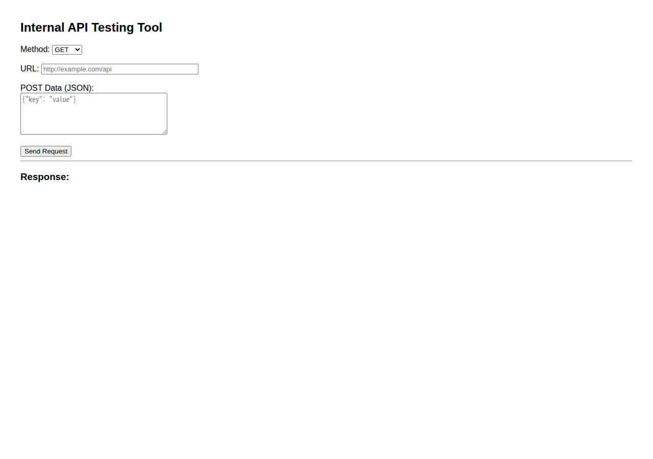 클릭하여 확대 Internal API Testing Tool 메인