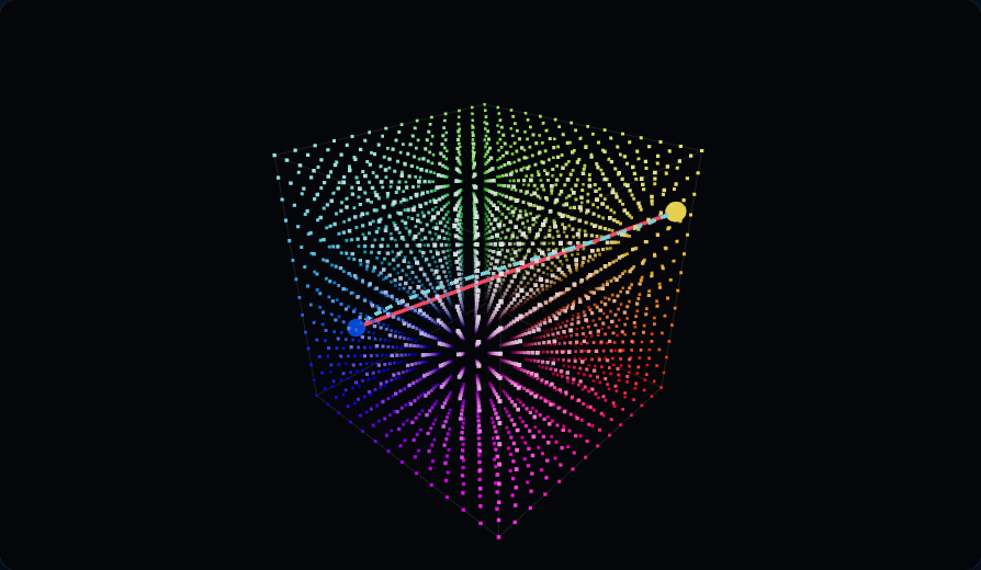 OKLCH 색 공간을 3D로 뜯어보기 — three.js 색역 뷰어 제작기