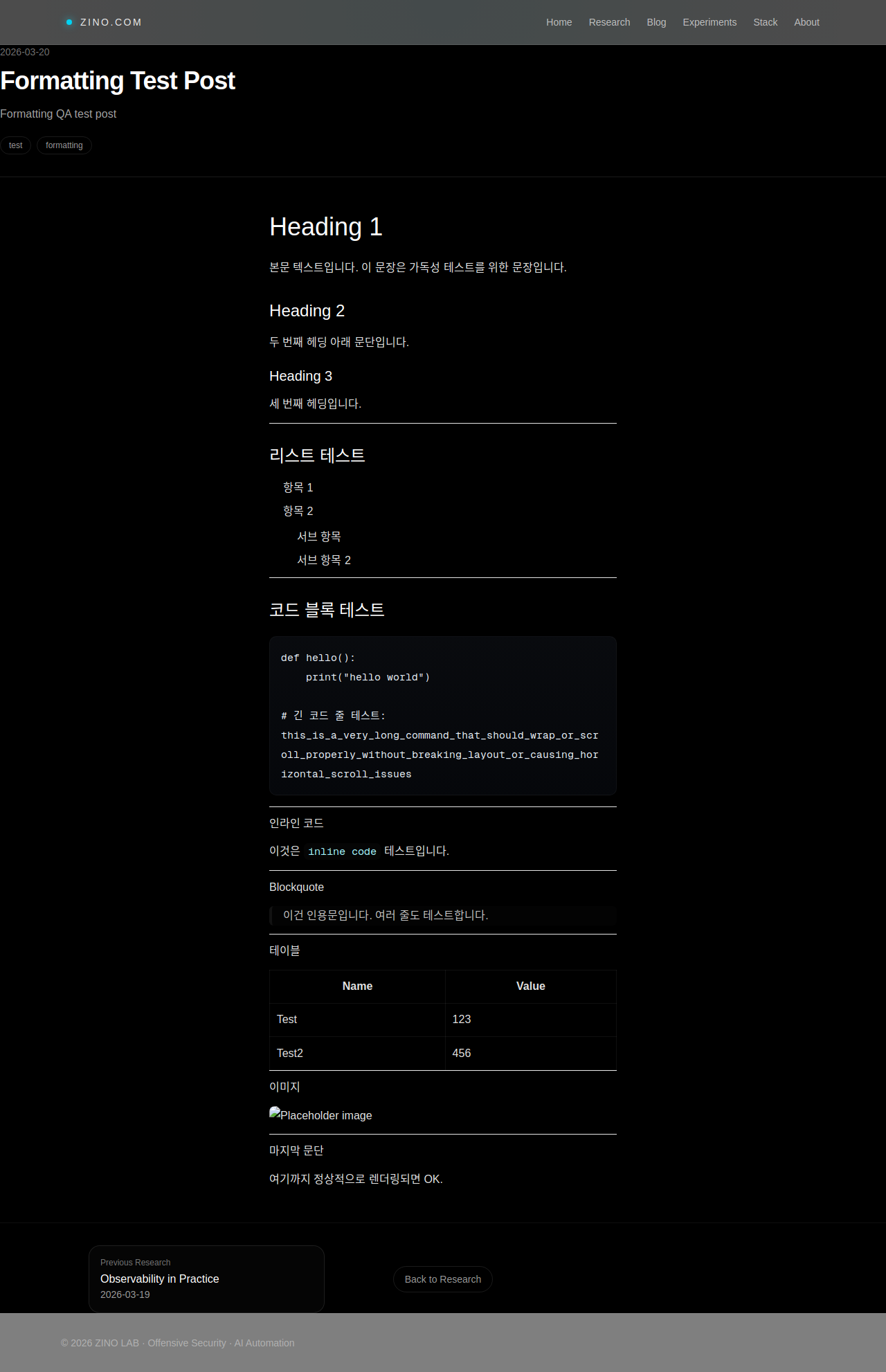 Sample Full Test — Research